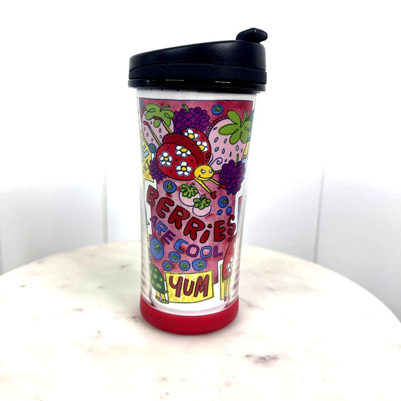 Starbucks Coffee Company 2007 8OZ Dot & Dash Lemonade Insulated Tumbler EUC - Picture 1 of 5